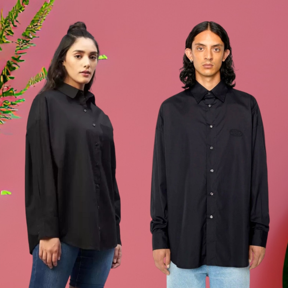 Z/C Habillé Men/Unisex Black Classic Dressing Shirt - Picture 1 of 16